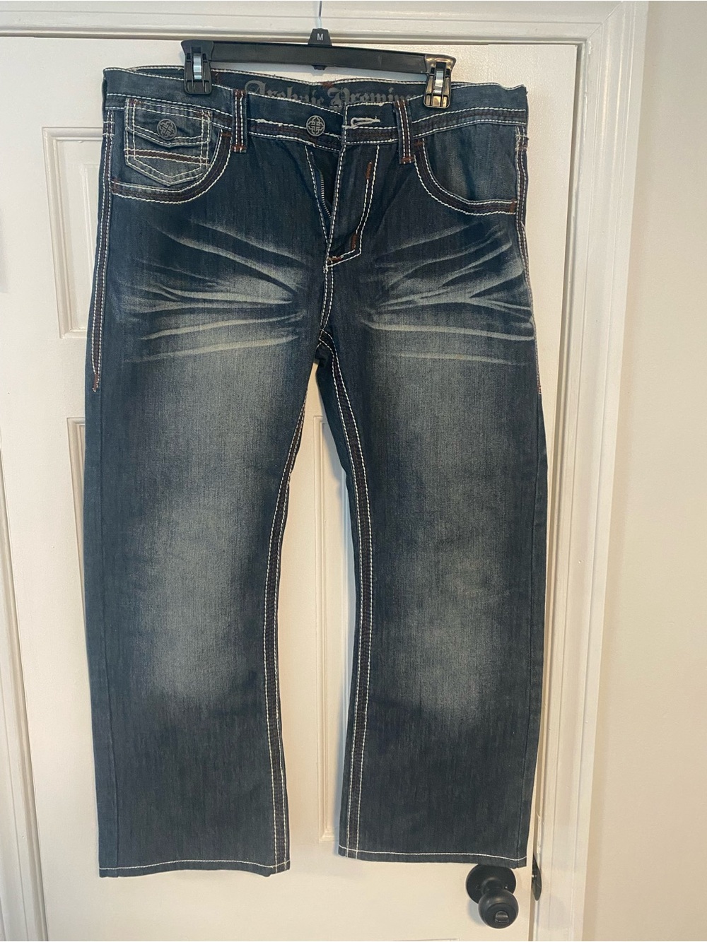 7 For All Mankind Men's Dark Blue Straight Jeans